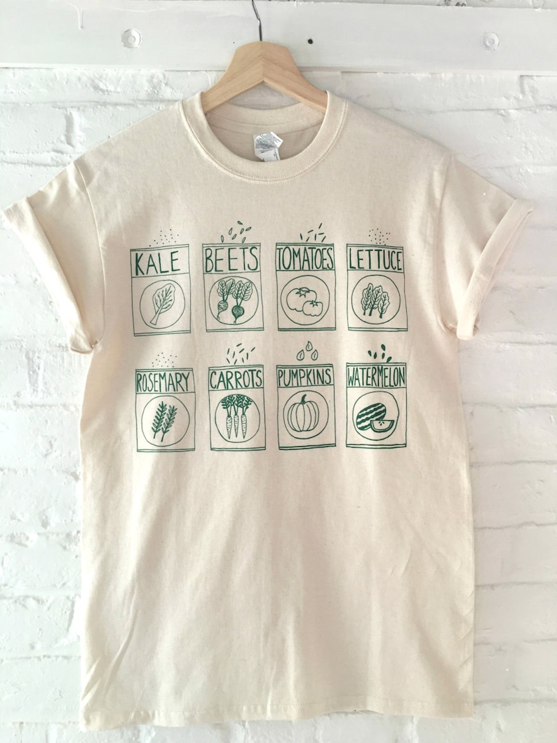 Kale Shirt, Garden Shirt, Screen Print T-Shirt, Graphic Tee, Gardening Clothing Gift image 1