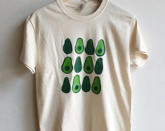 Avocado T-Shirt, Foodie Gift,  Screen Print Shirt, Clothing Gift