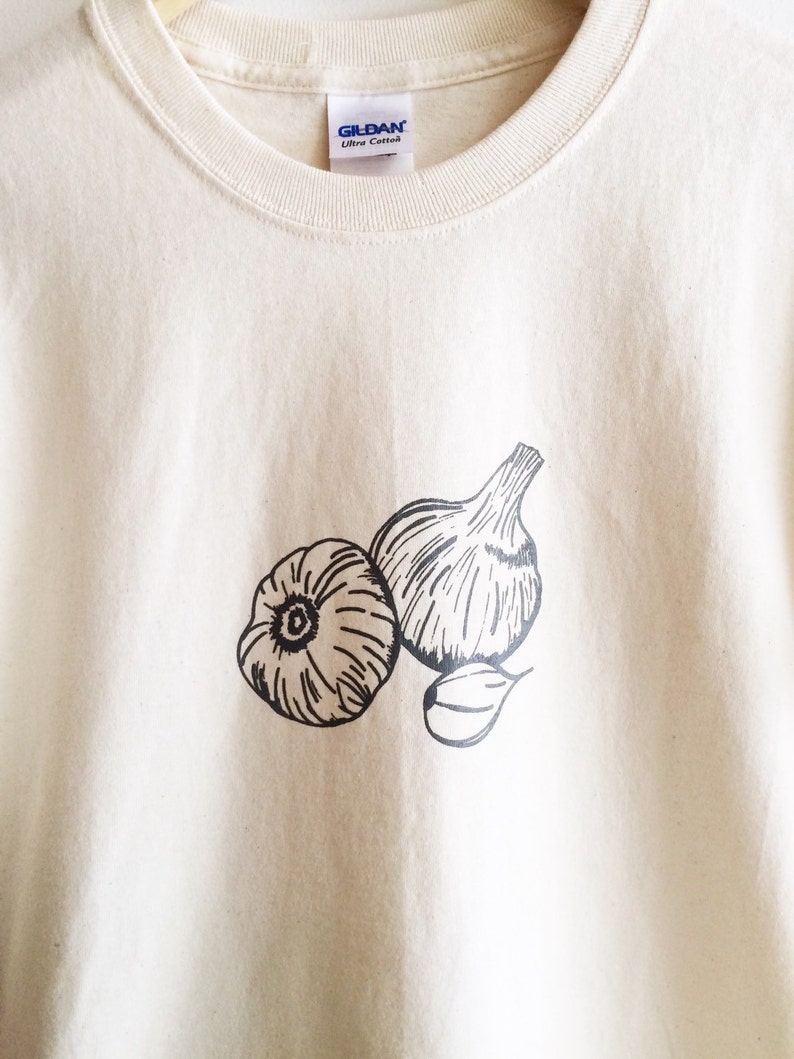 Garlic T-Shirt, Garden Shirt, Screen Printed T Shirt, Clothing Gift, Foodie Gift image 3