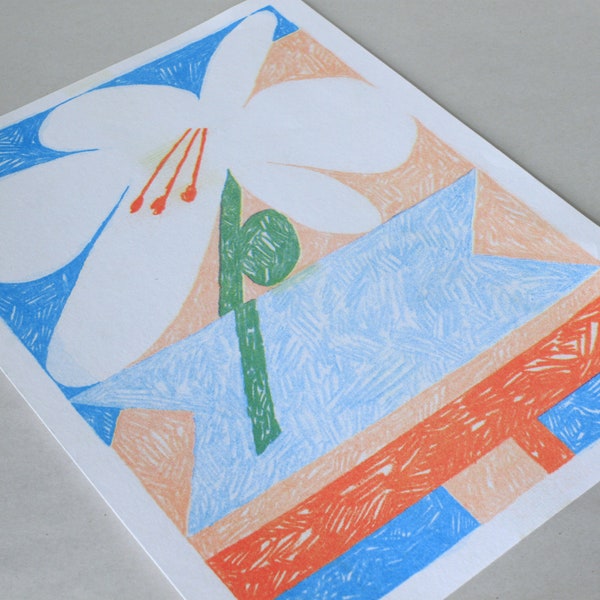 Een enkele Tuberoos – risograph print