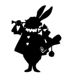 Grande decalque de coelho branco, adesivo de Alice no país das maravilhas