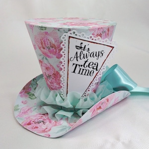 High Tea Party Hat, Ladies Tea hostess gift, Birthday, Bridal Tea, Showers, Afternoon Tea, Favors, Cake Topper, Table decoration