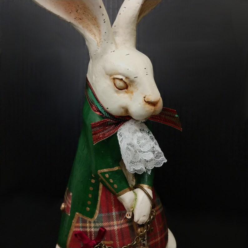black and white rabbit figurine