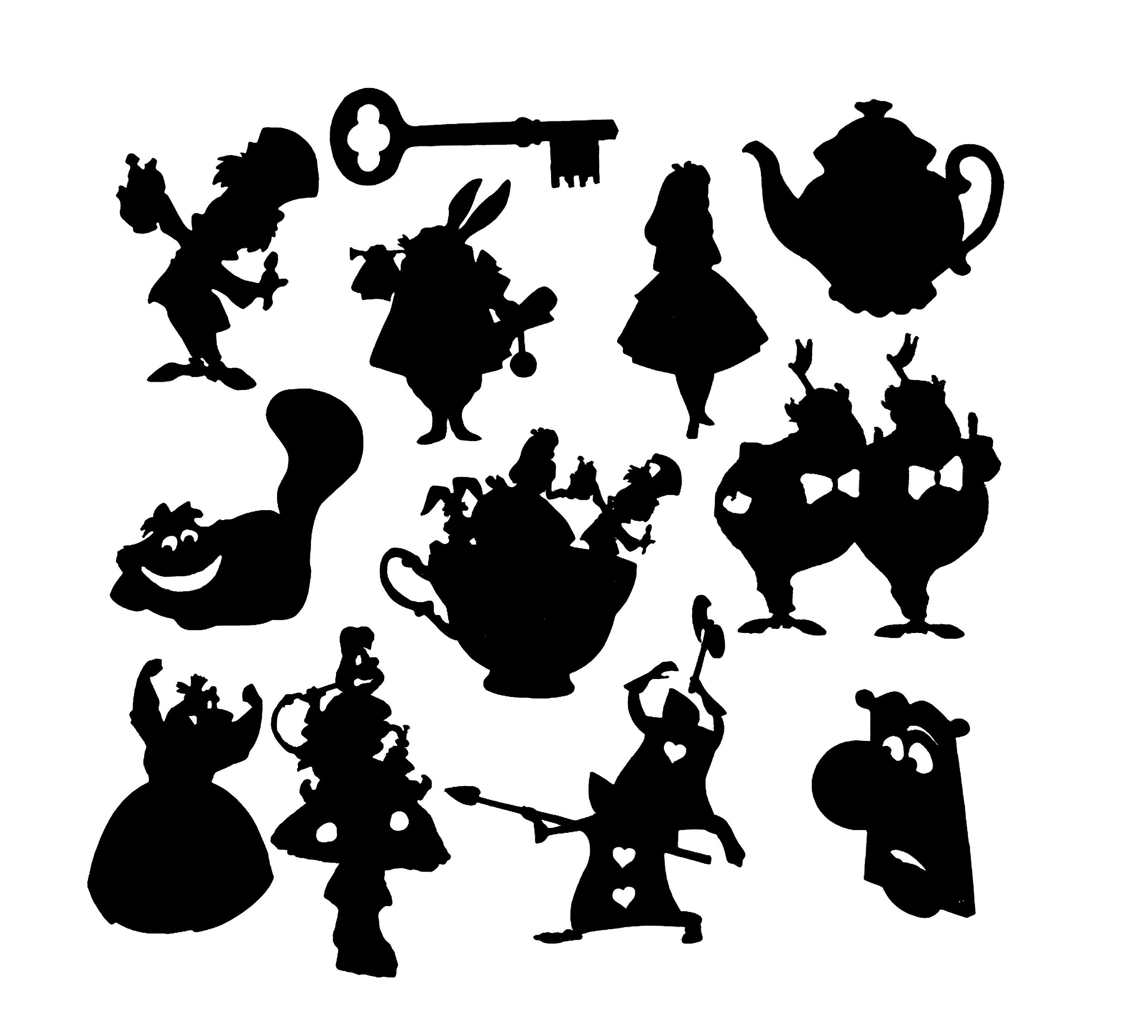 Download 24 Alice in Wonderland Die Cut Card stock Silhouettes-12 | Etsy