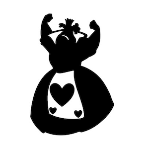 Large Queen of Hearts Decal, Alice in Wonderland Sticker