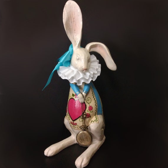 Alice in Wonderland White Rabbit, French Country Decor, 16.5" Tall Il_570xn