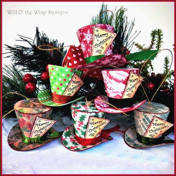 Alice in Wonderland Christmas Ornaments, Mad Hatter Tree Ornaments Il_570xn