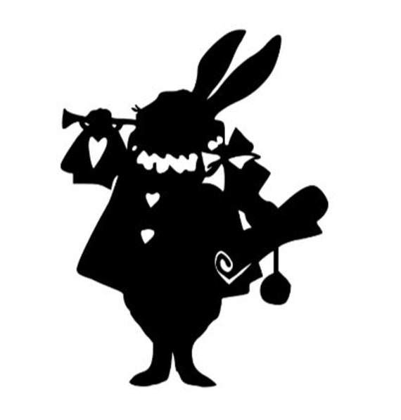 Large White Rabbit Decal, Alice in Wonderland Sticker Il_570xn
