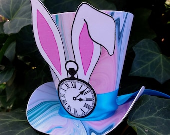 3&quot; Alice in Wonderland  White Rabbit Character Top Hat, Mad Hatter Hats Party Favor, Tea Party Decoration