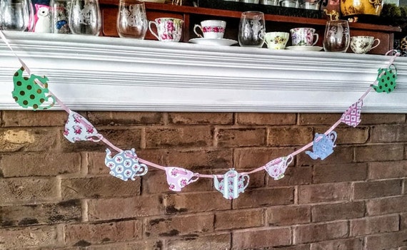 Tea Party Banner, Teapot-Teacup Garland Il_570xn