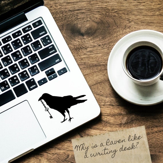Raven Vinyl Decal, Nevermore Decal, Edgar Allen Poe Sticker Il_570xn