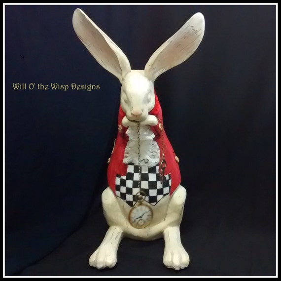 Alice in Wonderland White Rabbit figurine, Tea Party Table Decoration, Customize options Il_570xn