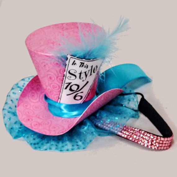 Mad Hatter Top Hat Fascinator with Rhinestone Headband Il_570xn