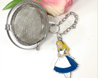 Alice in Wonderland Tea Ball Infuser-Wonderland Tea Party Favors-Loose Leaf Tea infuser-Herbal Tea Ball-Tea Lovers Gift-Enamel Alice Charm