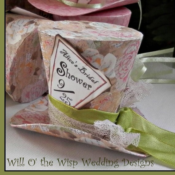 Mad Hatter Top Hats, Alice in Wonderland Party Favors, Set of 5, Customize Tags Il_570xn