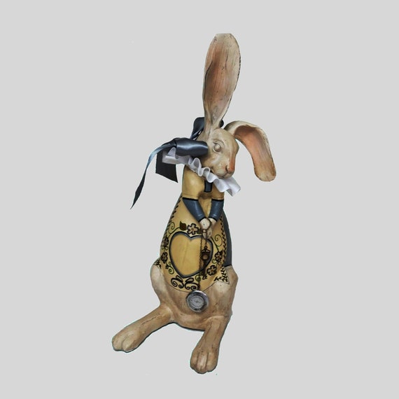 French Country Decor, Alice in Wonderland, White Rabbit-16.5" Tall Figurine Il_570xn