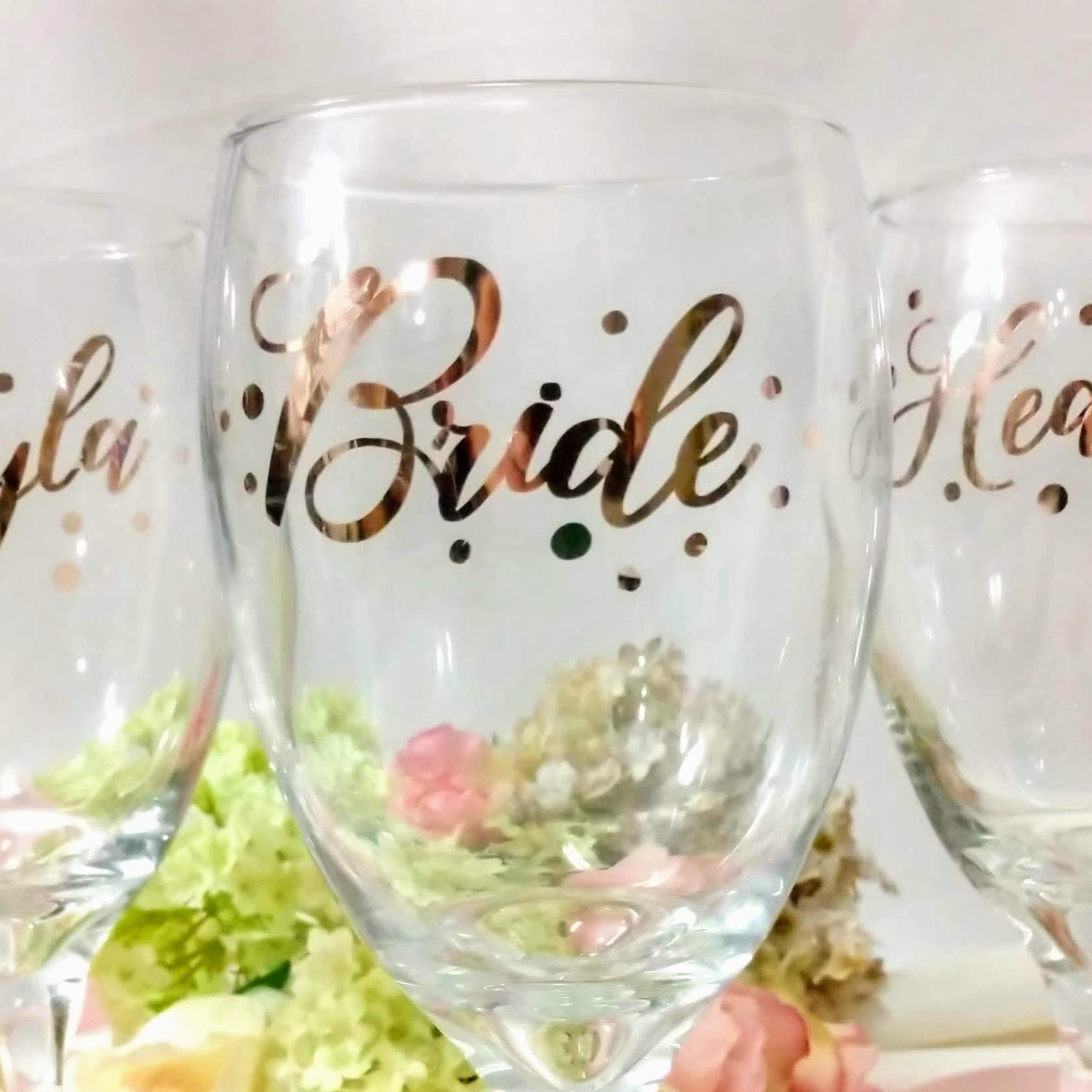 Personalized Bridesmaid Glass Goblet | Etsy