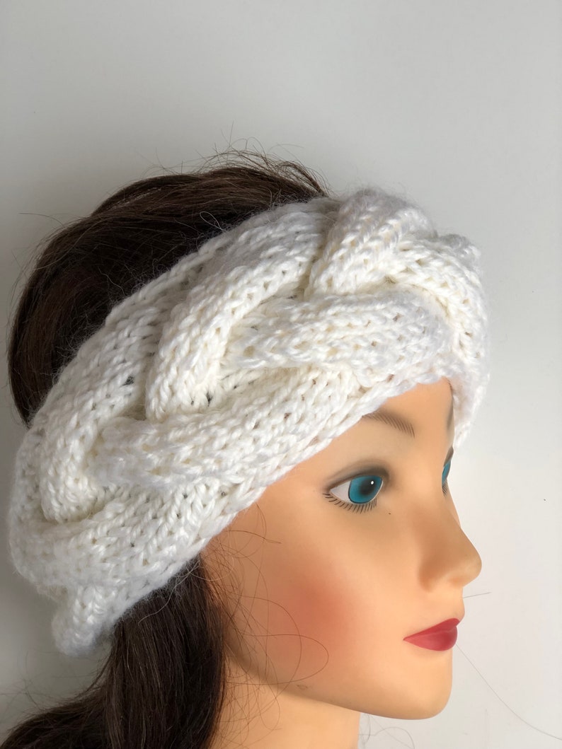 Olive color Alpaca Soft Headband , Winter Ear Warmer, Hairband, Headwrap, Accessories, Women, Winter image 10
