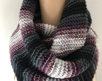 Wide knitted  Infinity Scarf, Colorful Color Scarf, Soft, Accessory, Circle Infinity Scarf, Scarf, Neck Warmer, Circle Scarf