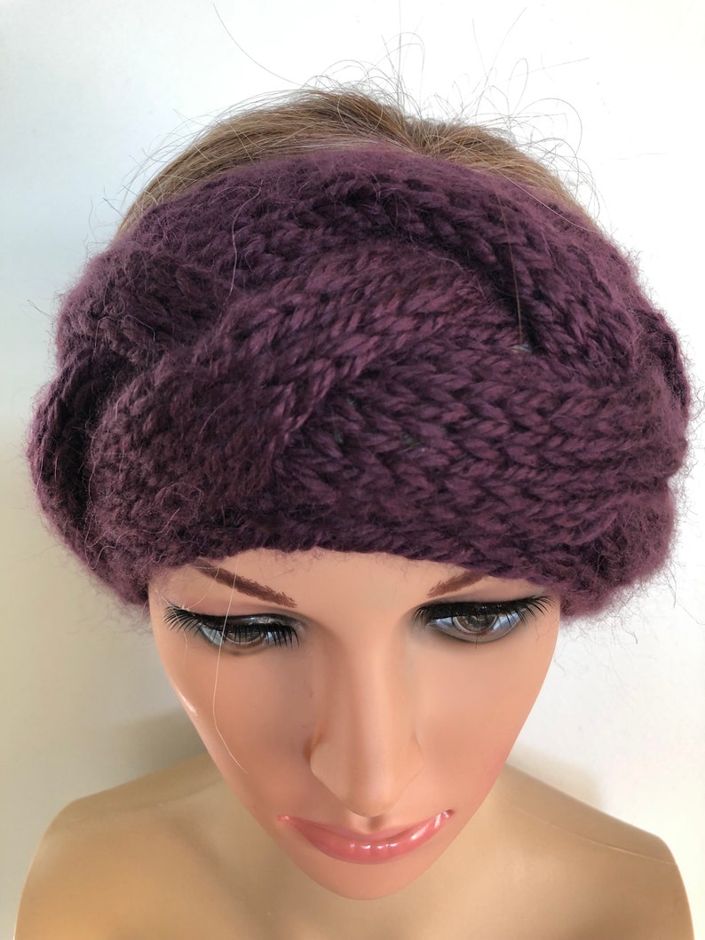 Olive color Alpaca Soft Headband , Winter Ear Warmer, Hairband, Headwrap, Accessories, Women, Winter image 3