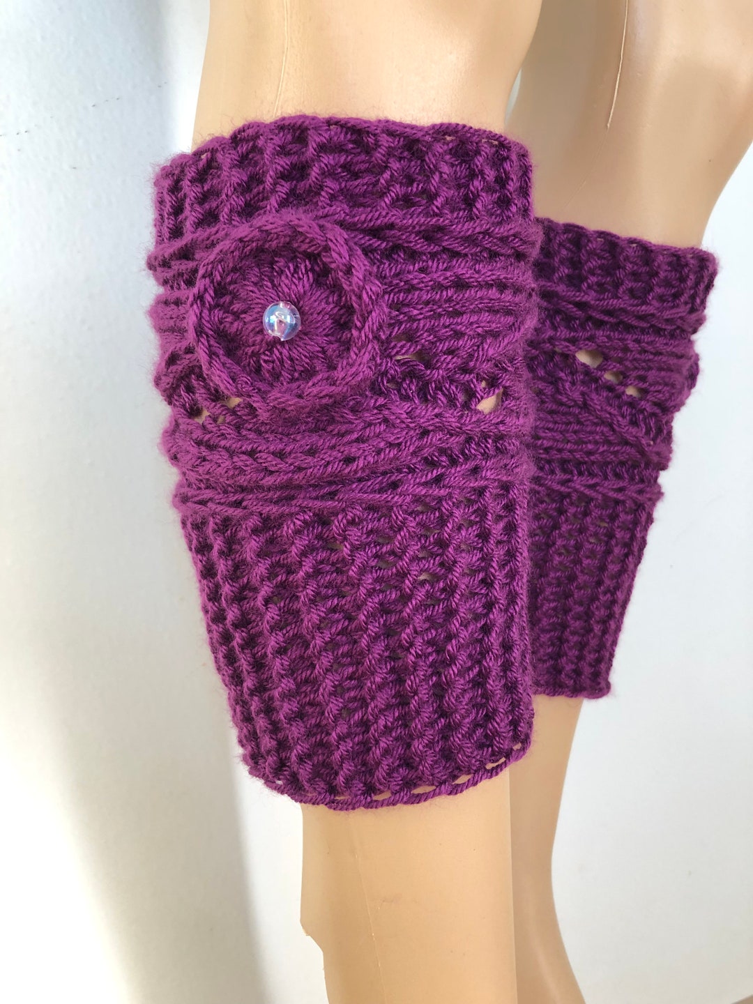 Knitted Boot Toppers, Boot Cuffs in L.PURPLE Color , Boot Warmers Boot