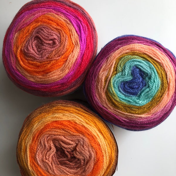Cakes yarn, multicolor yarn, Acrylic yarn, for knitting, crochet ,for any project