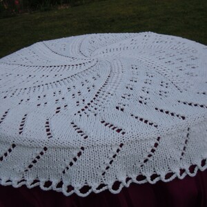 FREE SHIPPING White Knitted Cotton Doily, Tablecloth, Home Decor