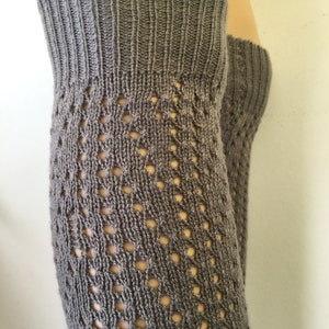 Cable Knit Long Leg warmers,Legging,Yoga,SexyLegWarmers, winter fashion, Knitted Legwarmers, Gray color. image 5