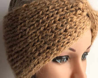 Alpine Angora chunky Knitted Winter Ear Warmer, Hairband Headband soft warm turban for the winter