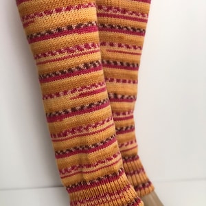 Bamboo sock Merino wool Knitted Long Leg warmers,Legging,Yoga,SexyLegWarmers, winter fashion, Self-Striping socks, multicolor