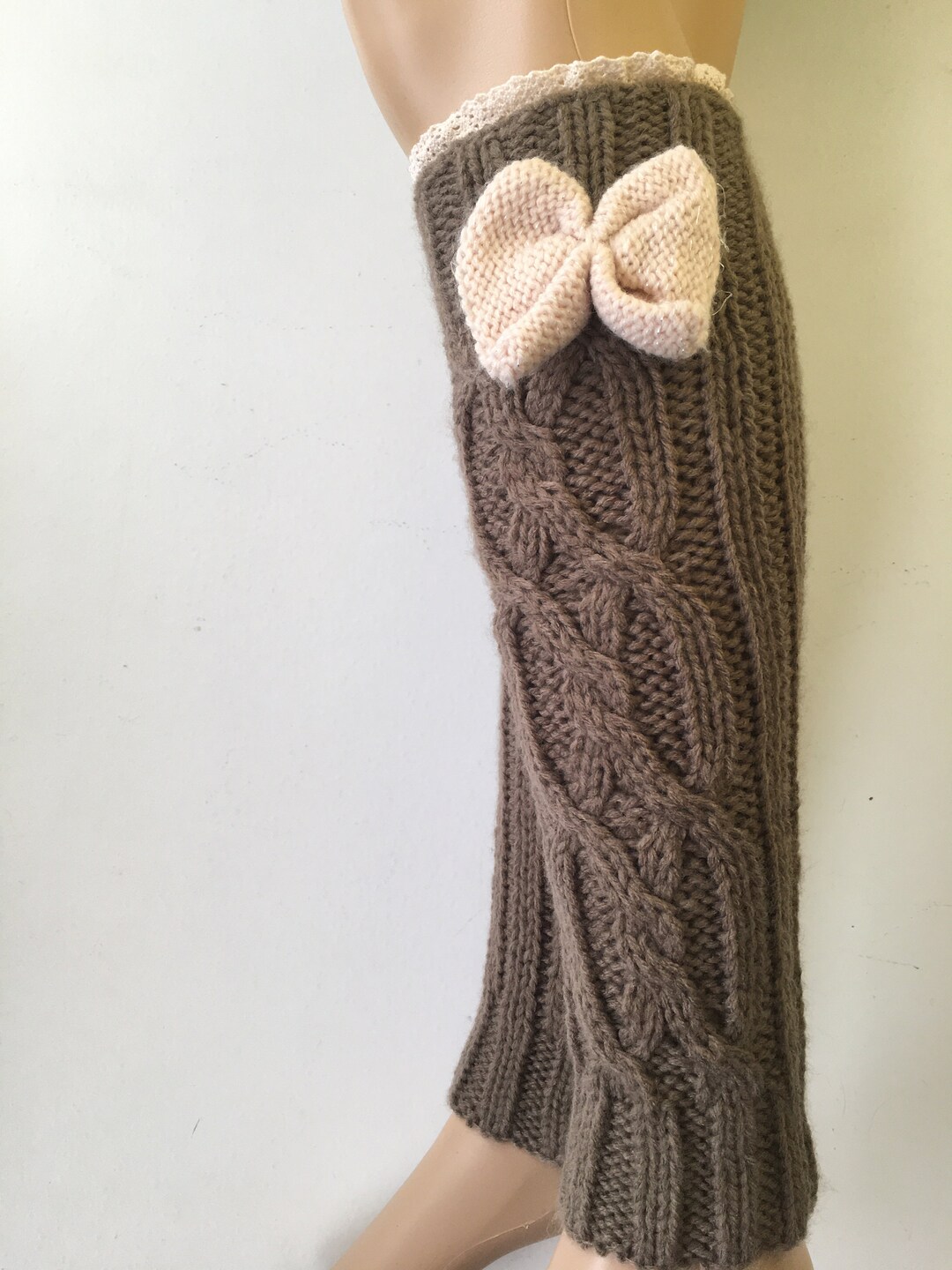 Crochet Lace Knit Leg Warmer Lady Women Knitted Wool Leg - Etsy