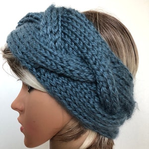 Olive color Alpaca Soft Headband , Winter Ear Warmer, Hairband, Headwrap, Accessories, Women, Winter image 6
