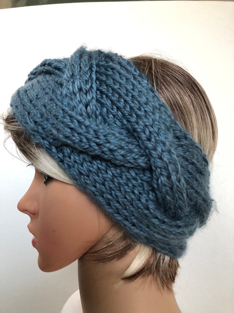 Olive color Alpaca Soft Headband , Winter Ear Warmer, Hairband, Headwrap, Accessories, Women, Winter image 6