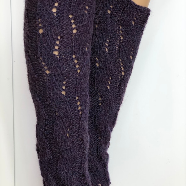 Passion Heather color, Wool Soft Knitted Leg warmers, women leg warmers boot cuffs, handmade leg warmers