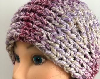 Chunky multicolor Knitted Winter Ear Warmer, Hairband Headband with button closure