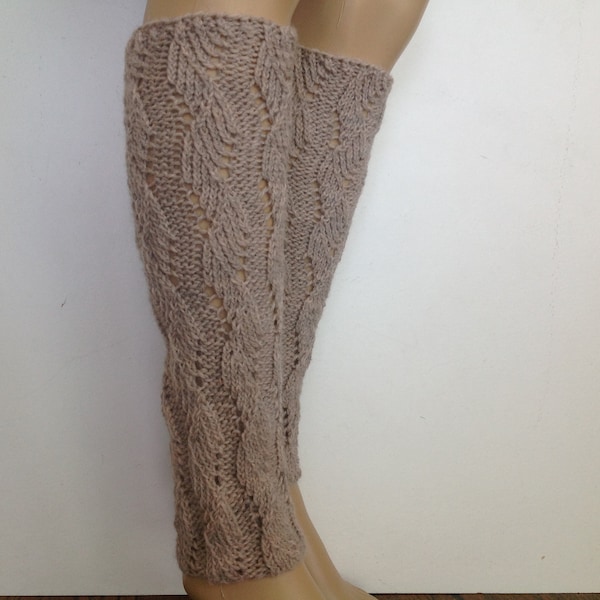 Hand knitted Leg warmers, boots leg warmers, Knitted Legwarmers, Women legs warmer Oatmeal Color or Select Color