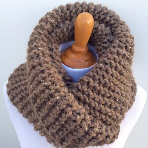 Chunky Knit infinity scarf in Barley color, Soft and Warm Women Scarf, Accessories, Winter