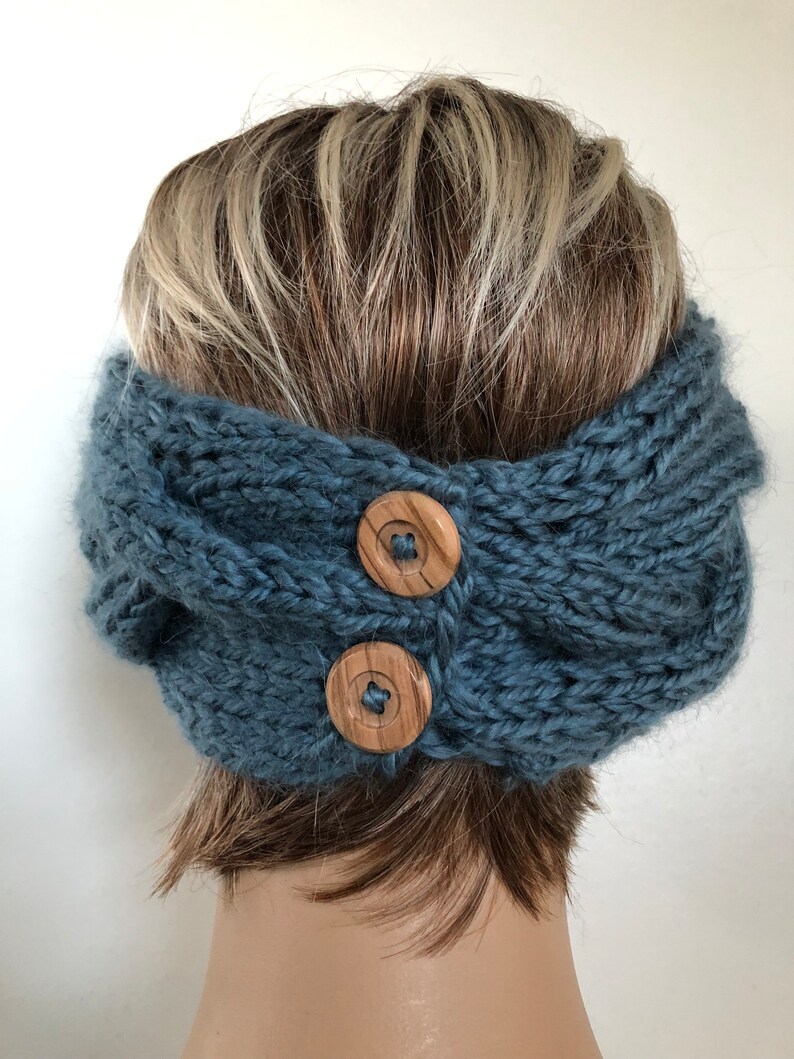 Olive color Alpaca Soft Headband , Winter Ear Warmer, Hairband, Headwrap, Accessories, Women, Winter image 5