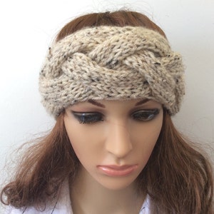 Bohemian Soft Headband , Winter Ear Warmer, Hairband Headwrap, Oatmeal color or select color,Accessories, Women, Winter