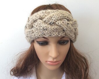 Boho Soft Headband, Winter Ear Warmer, Hairband Headwrap, Kolor owsianki lub wybierz kolor, Akcesoria, Kobiety, Zima