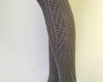 Cable Knit Long Leg warmers,Legging,Yoga,SexyLegWarmers, winter fashion, Knitted Legwarmers, Gray color.