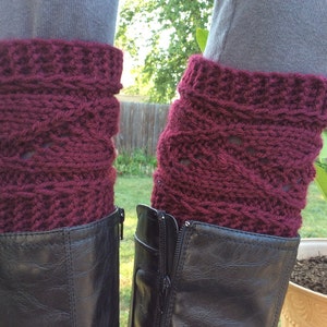 Boot Cuffs in Wine Color , Boot warmers ,  Knitted Boot Toppers, Women&#39;s leg warmers, or Select Color