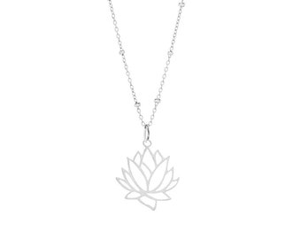 Lotus Flower Necklace | Sterling Silver
