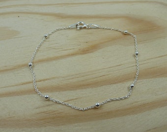 Pulsera de cadena con bolitas de Plata de Ley