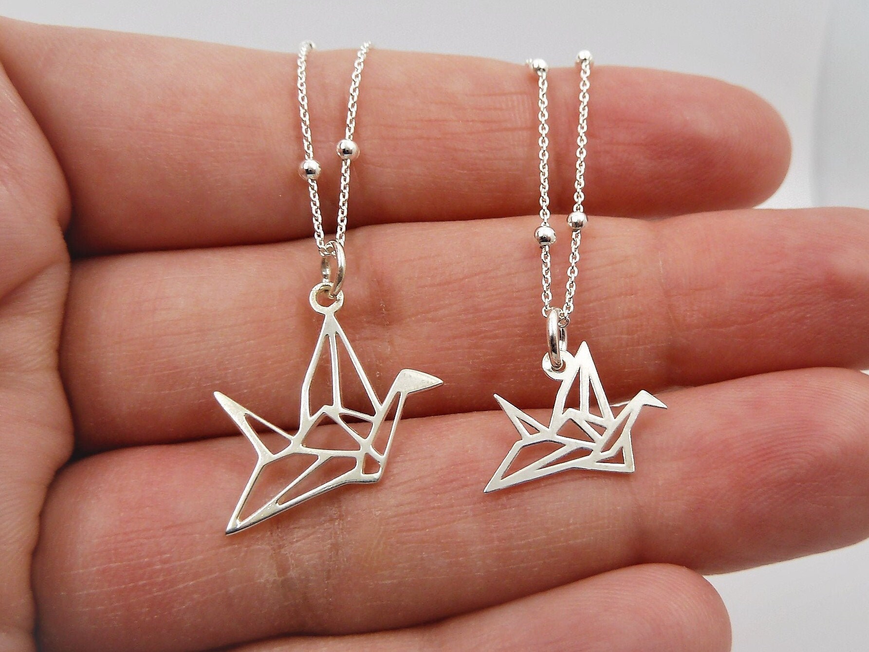 Origami Crane Pendant ? Sterling Silver