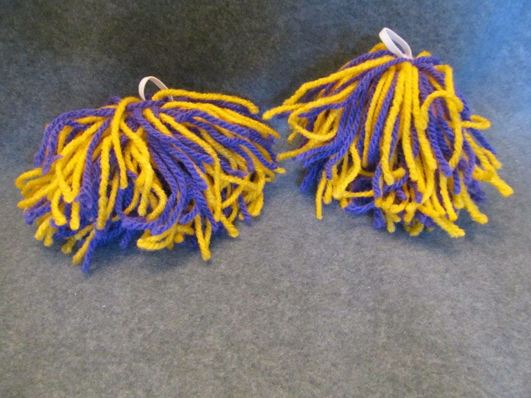 Viking Colored Pom Poms for 18&rsquo;&rsquo; Dolls, Purple and Gold Pom Poms With