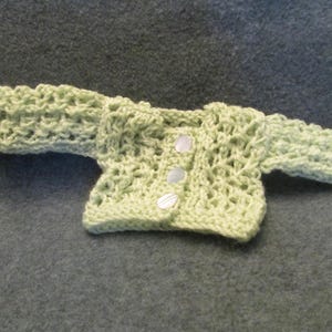 Celery Green 14&#39;&#39; or 14 1/2&#39;&#39; Doll Sweater, Fits Wellie Wishers / Hearts for Hearts Dolls, Hand Knit in Smoke Free Home, Lovely Doll Sweater