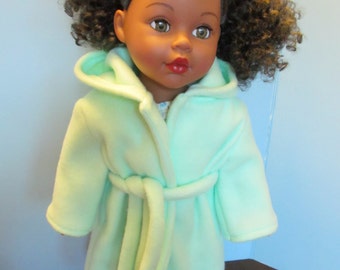 Soft Minty Fleece Bathrobe, Fits 18'' Dolls Such as American Girl, Our Generation and Others, Snuggly Mint Green Fleece Bathrobe for Dolls