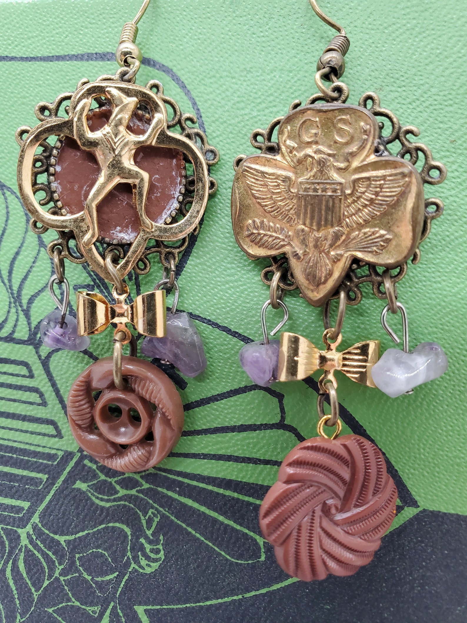Vintage Girl Scout Charm Earrings Etsy