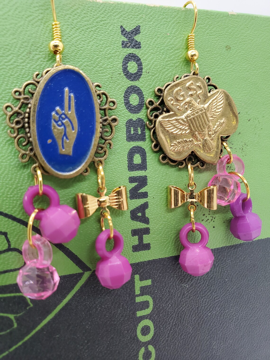 Vintage Girl Scout Charm Earrings Etsy